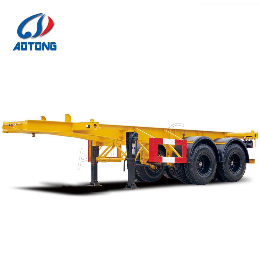 China factory container chasis 40ft skeleton container trailer with 12 container locks