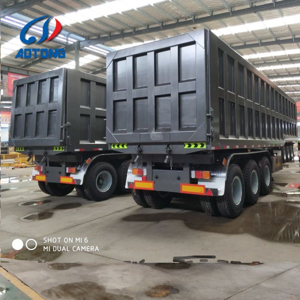 Aotong Self Dumper Heavy Truck Trailer Rear Tipping Semi Trailer Dump Truck Trailer